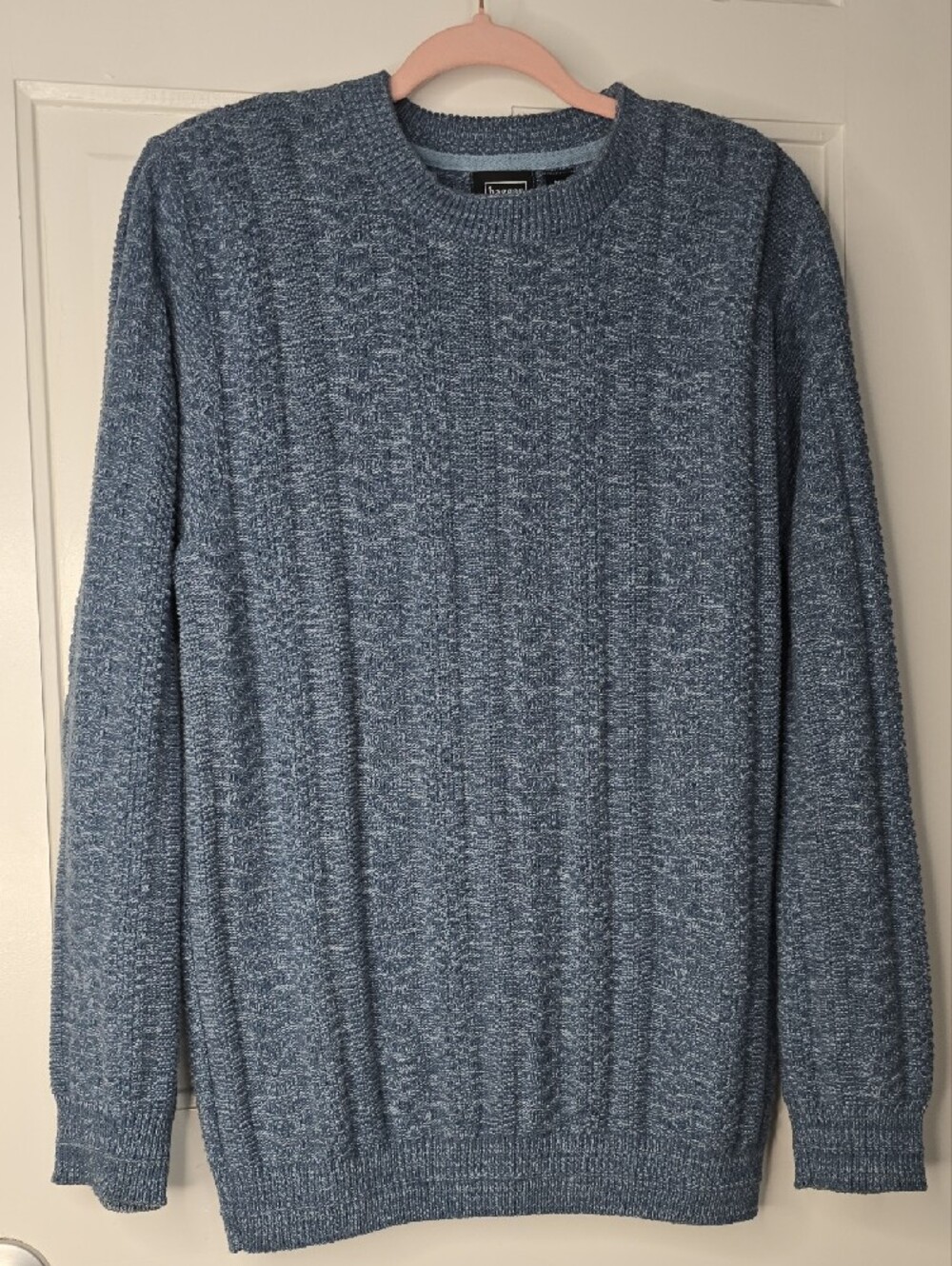 Haggar Blue Heather Crewneck Sweater